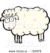 Vector of Cartoon White Sheep by Lineartestpilot