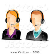 Vector of Caucasian Male and Female Customer Service Avatars by BNP Design Studio