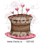 Vector of Chocolate Cake with Heart Pins by BNP Design Studio