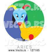 Vector of Circular Aries Astrology Scene by