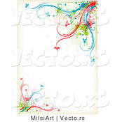 Vector of Colorful Floral Vines Border Background Design by MilsiArt