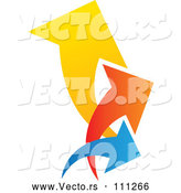 Vector of Colorful Trio Logo of Arrows Pointing up and to the Right by ColorMagic