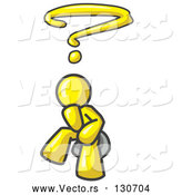 Vector of Confused Yellow Businessman with a Questionmark over His Head by Leo Blanchette