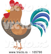 Vector of Crowing Rooster by Visekart
