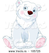 Vector of Cute Adorable Sitting Polar Bear by Pushkin