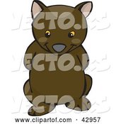 Vector of Cute and Shy Wombat with His Arms Behind His Back by Dennis Holmes Designs