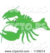 Vector of Cute Cartoon Green Lobster by Alex Bannykh