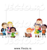 Vector of Diverse Happy Students Holding a Blank Sign by BNP Design Studio