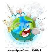 Vector of Earth Globe Coughing by