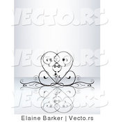 Vector of Elegant Black Vines Curving into the Shape of a Heart on a Reflective Background by Elaineitalia