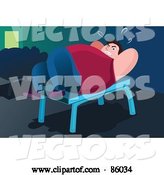 Vector of Fat Guy Doing Situps on a Bench by Mayawizard101