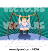 Vector of Fat Guy Holding onto a Bar by Mayawizard101