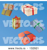 Vector of Five Wrapped Christmas Presents by Rasmussen Images