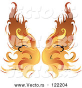 Vector of Flaming Golden Wings by Pams Clipart