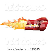 Vector of Flaming Red Boxing Glove Punching by AtStockIllustration