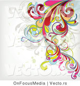 Vector of Flourish Vines Background Design over White Background Version 2 by OnFocusMedia