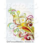 Vector of Flourish Vines on off White Background Version 8 by OnFocusMedia