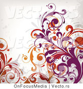 Vector of Flourish Vines on White Background Version 7 by OnFocusMedia