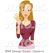 Vector of Girl Gesturing the OK Sign by BNP Design Studio