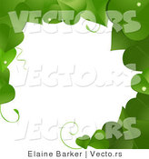 Vector of Green Vines Border Frame with Blank Copyspace Textarea by Elaineitalia