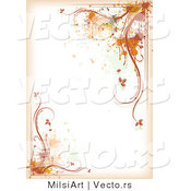 Vector of Grungy White Autumn Background Design with Splatters and Vines by MilsiArt