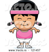 Vector of Happy Asian Fitness Gym Girl by Cory Thoman