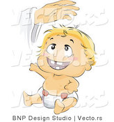 Vector of Happy Baby Boy Getting Baptized by BNP Design Studio