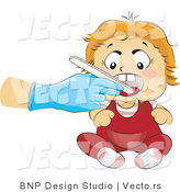 Vector of Happy Baby Getting an Oral Check up by BNP Design Studio