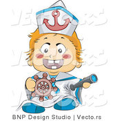 Vector of Happy Baby Sailor by BNP Design Studio