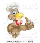 Vector of Happy Brown Chef Chicken Giving a Thumb up by AtStockIllustration