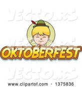 Vector of Happy Cartoon Blond Oktoberfest German Girl by Cory Thoman