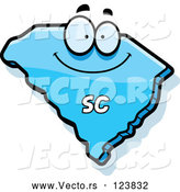 Vector of Happy Cartoon Blue South Carolina State Character by Cory Thoman