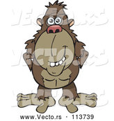 Vector of Happy Cartoon Brown Ape by Dennis Holmes Designs