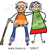 Vector of Happy Cartoon Elderly Couple by Prawny