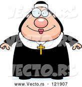 Vector of Happy Cartoon Nun in Her Habit by Cory Thoman