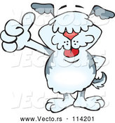 Vector of Happy Cartoon Old English Sheepdog Giving a Thumb up by Dennis Holmes Designs