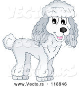 Vector of Happy Cartoon Poodle Dog by Visekart