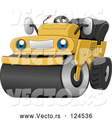 Vector of Happy Cartoon Road Roller Machine by BNP Design Studio