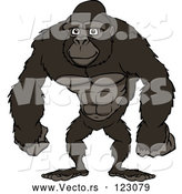 Vector of Happy Cartoon Strong Gorilla Standing by Cartoon Solutions