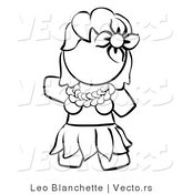 Vector of Hawaiian Hula Girl - Coloring Page Outlined Art by Leo Blanchette