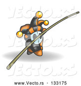 Vector of Joker Jester Character Holding a Balance Bar by Leo Blanchette