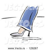 Vector of Lady's Foot in Jeans and a High Heeled Shoe, Taking a Step by Lisa Arts