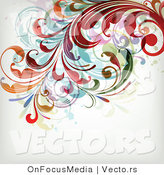 Vector of Leafy Floral Vines Background Design Version 27 by OnFocusMedia