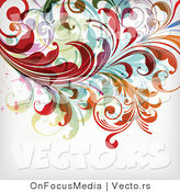Vector of Leafy Floral Vines Background Design Version 30 by OnFocusMedia