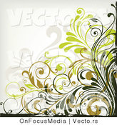 Vector of Leafy Floral Vines Background Design Version 8 by OnFocusMedia