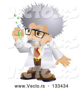 Vector of Male Scientist in a Laboratory, Holding a Test Tube by AtStockIllustration