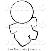 Vector of Nude Person Sitting - Coloring Page Outlined Art by Leo Blanchette