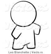 Vector of Nude Person Standing - Coloring Page Outlined Art by Leo Blanchette