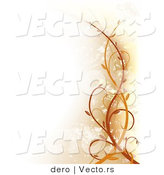 Vector of Orange and White Background with Vines and Grunge by Dero
