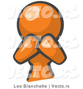 Vector of Orange Girl Covering Her Mouth and Acting Surprised by Leo Blanchette
